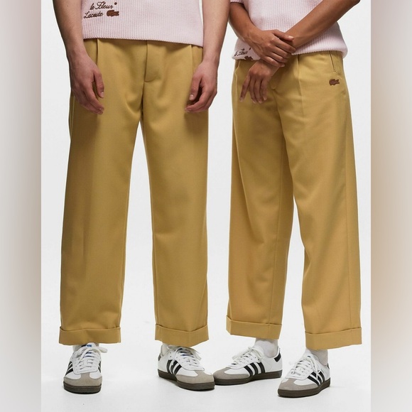 LACOSTE X LE FLEUR TAPERED PLEAT PANTS